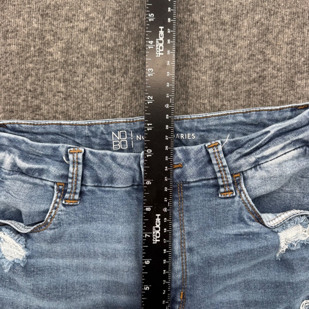 No Boundaries Womens High Rise Distressed Skinny Jeans Medium Wash Blue Size 7 - Picture 8 of 12